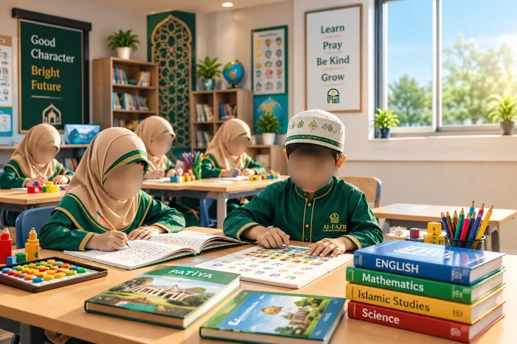 Illustration of a classroom — Al-Fazr Islamic English Medium School